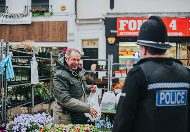 Welcome image of police officers